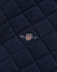 Gesteppte Sweatjacke mit Rei&szlig;verschluss und Cord-Kragen