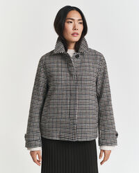 Karierter Kurzmantel aus Wollmischung