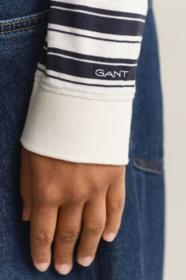 Langarm-Poloshirt mit Streifen