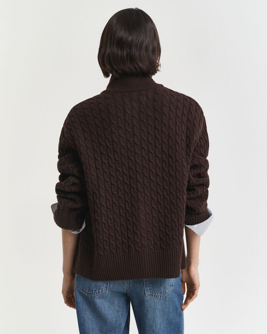 Zopfmuster Strickjacke mit Rei&szlig;verschluss