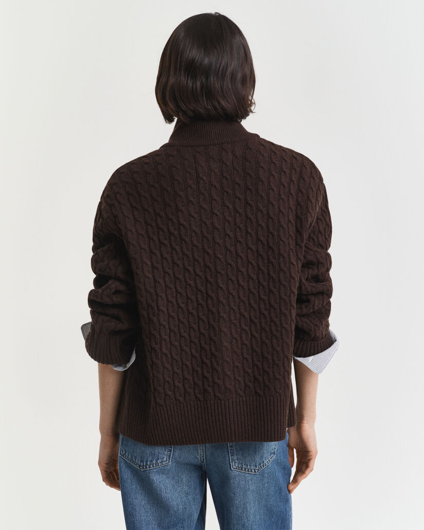 Zopfmuster Strickjacke mit Rei&szlig;verschluss