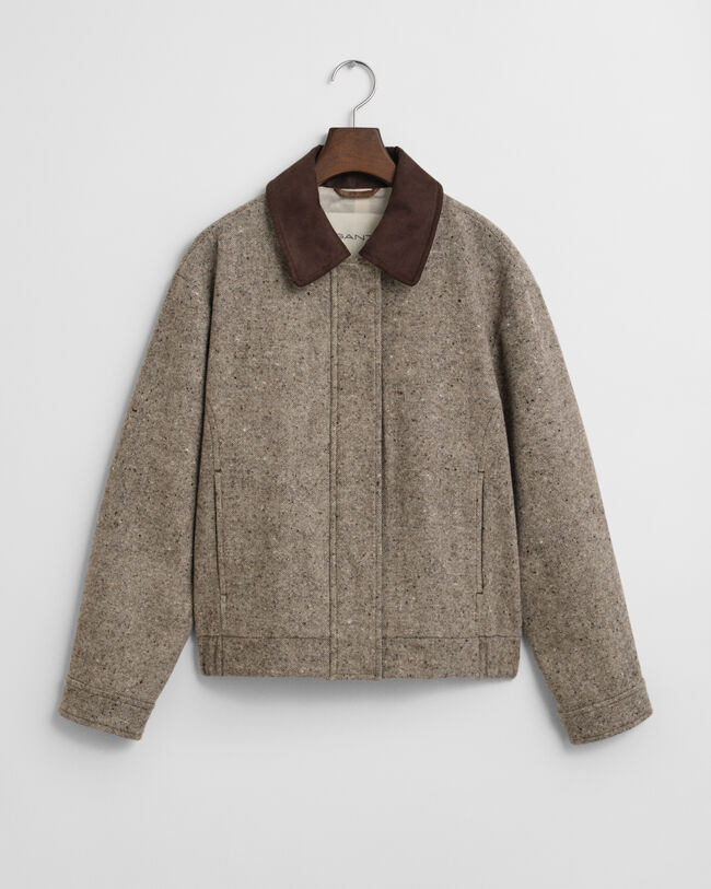 Wolljacke mit Kontrastkragen
