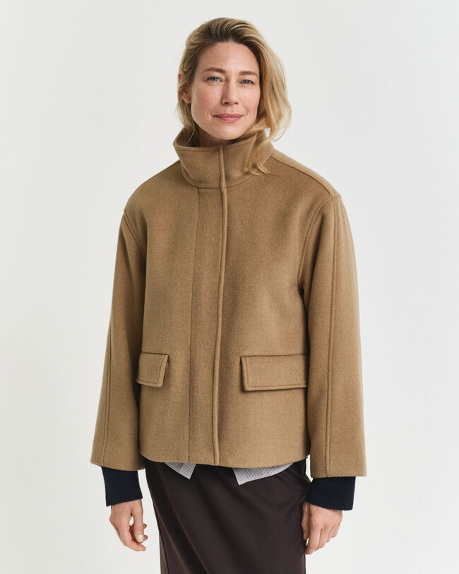 Kurze Rei&szlig;verschlussjacke aus Wolle