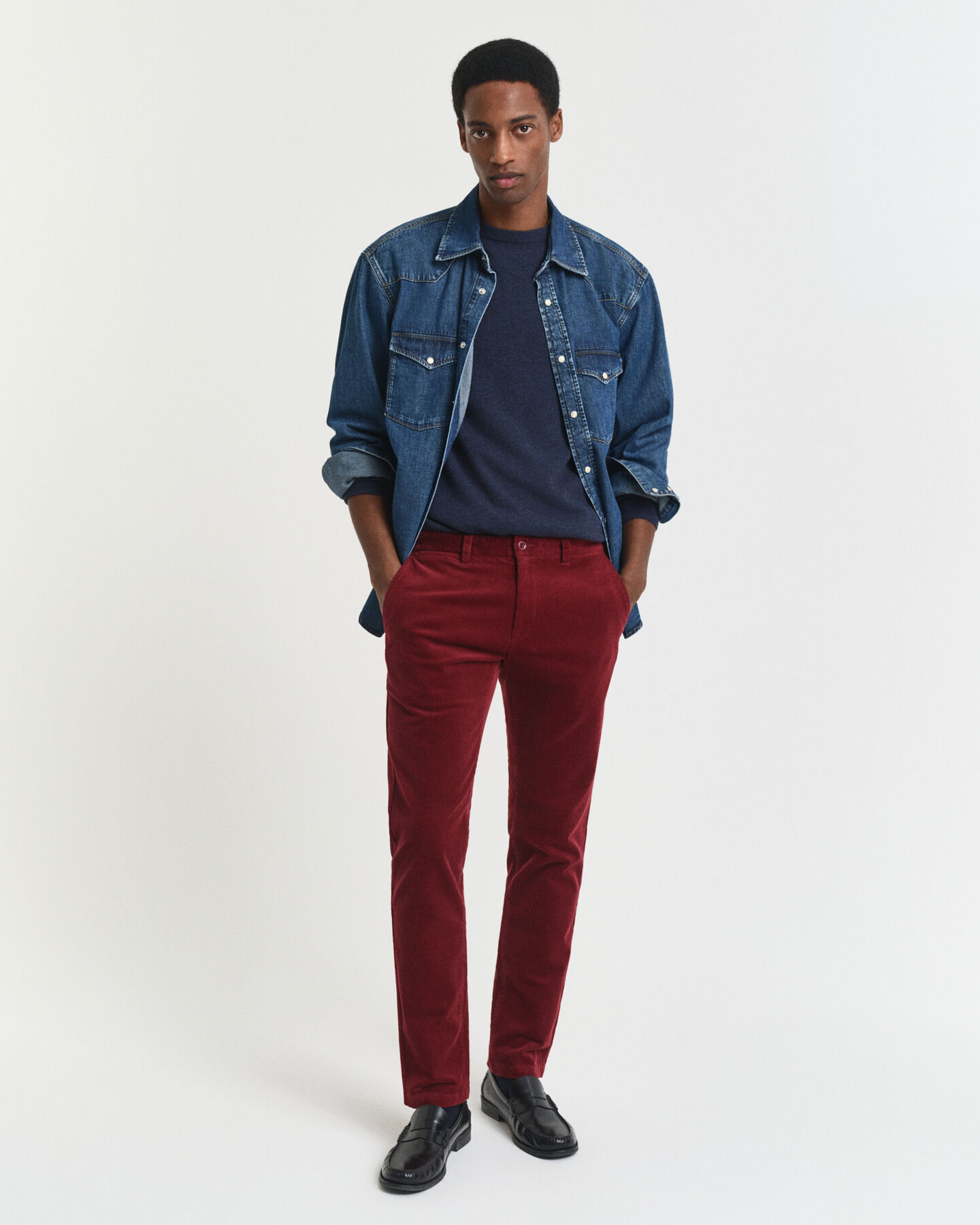 Slim Fit Cord Chinohose
