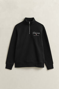 1949 Graphic Sweatshirt mit Rei&szlig;verschlusskragen