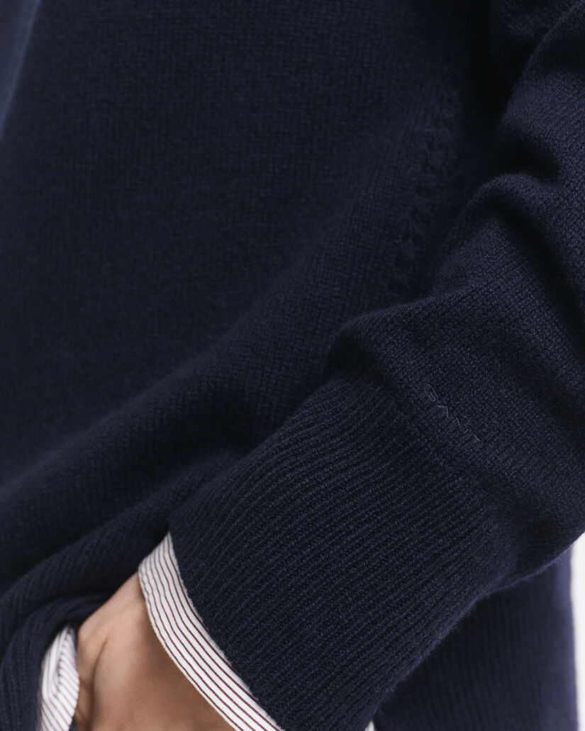 Weicher Rundhalspullover aus Wolle mit Kaschmiranteil