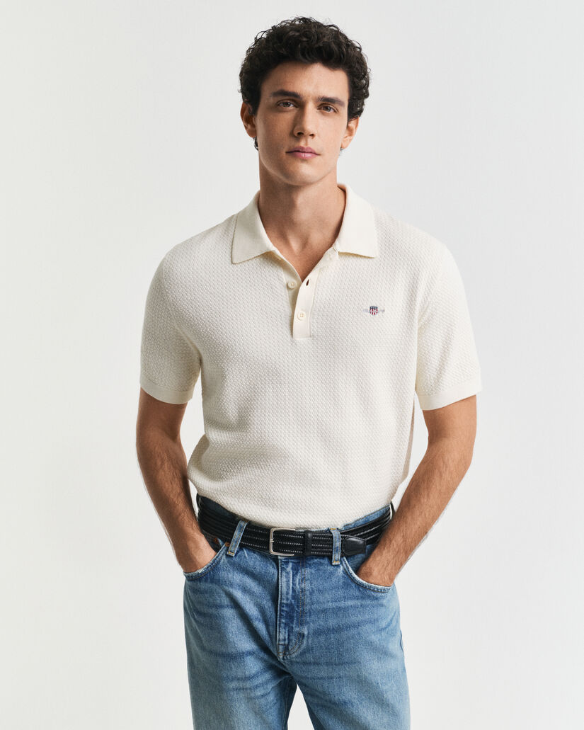 Poloshirt aus strukturierter Baumwolle