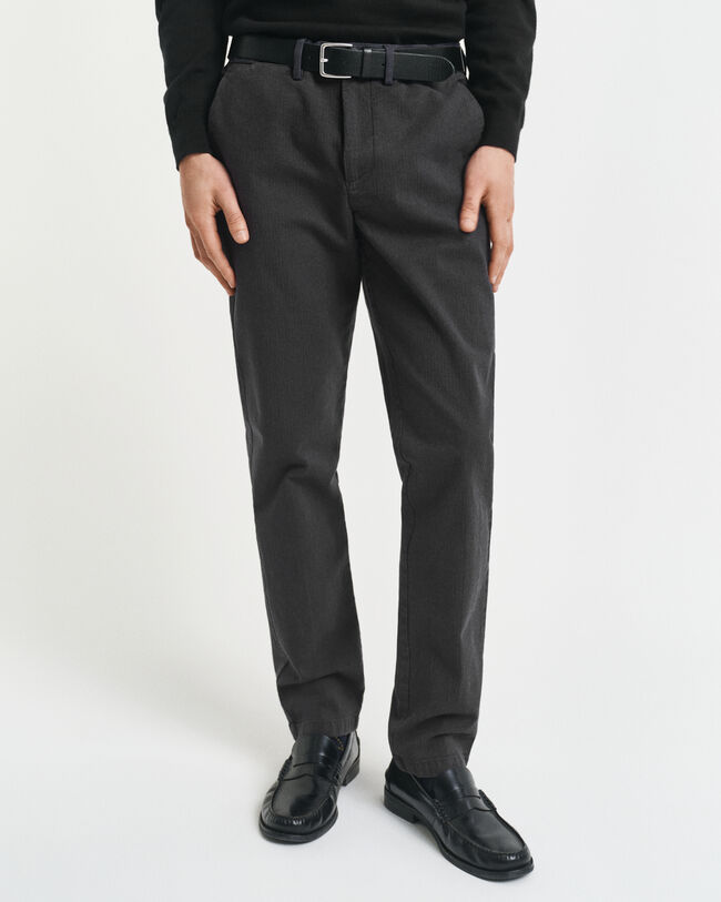 Slim Fit Herringbone Hose aus Baumwolle