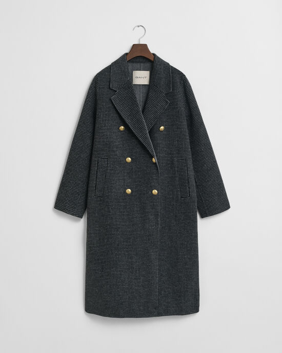 Handgen&auml;hter Mantel mit Karomuster