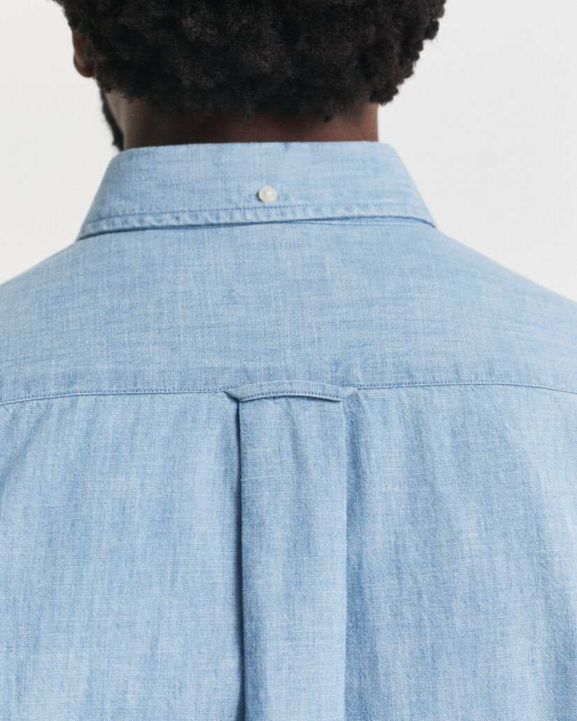 Regular Fit Indigo Chambray Hemd