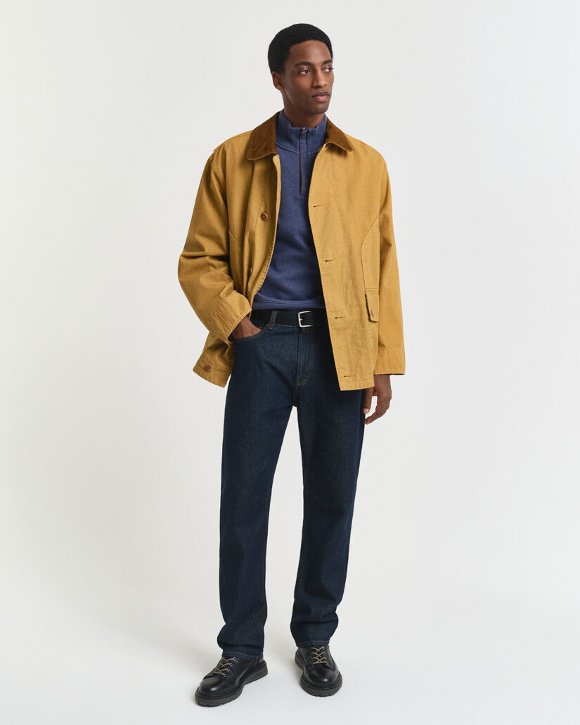 Sacker Rib Sweatshirt mit Rei&szlig;verschlusskragen