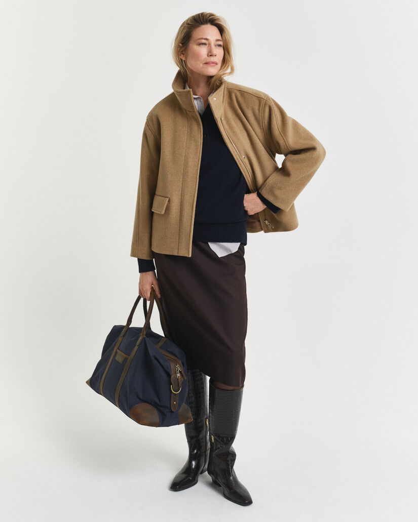 Kurze Rei&szlig;verschlussjacke aus Wolle