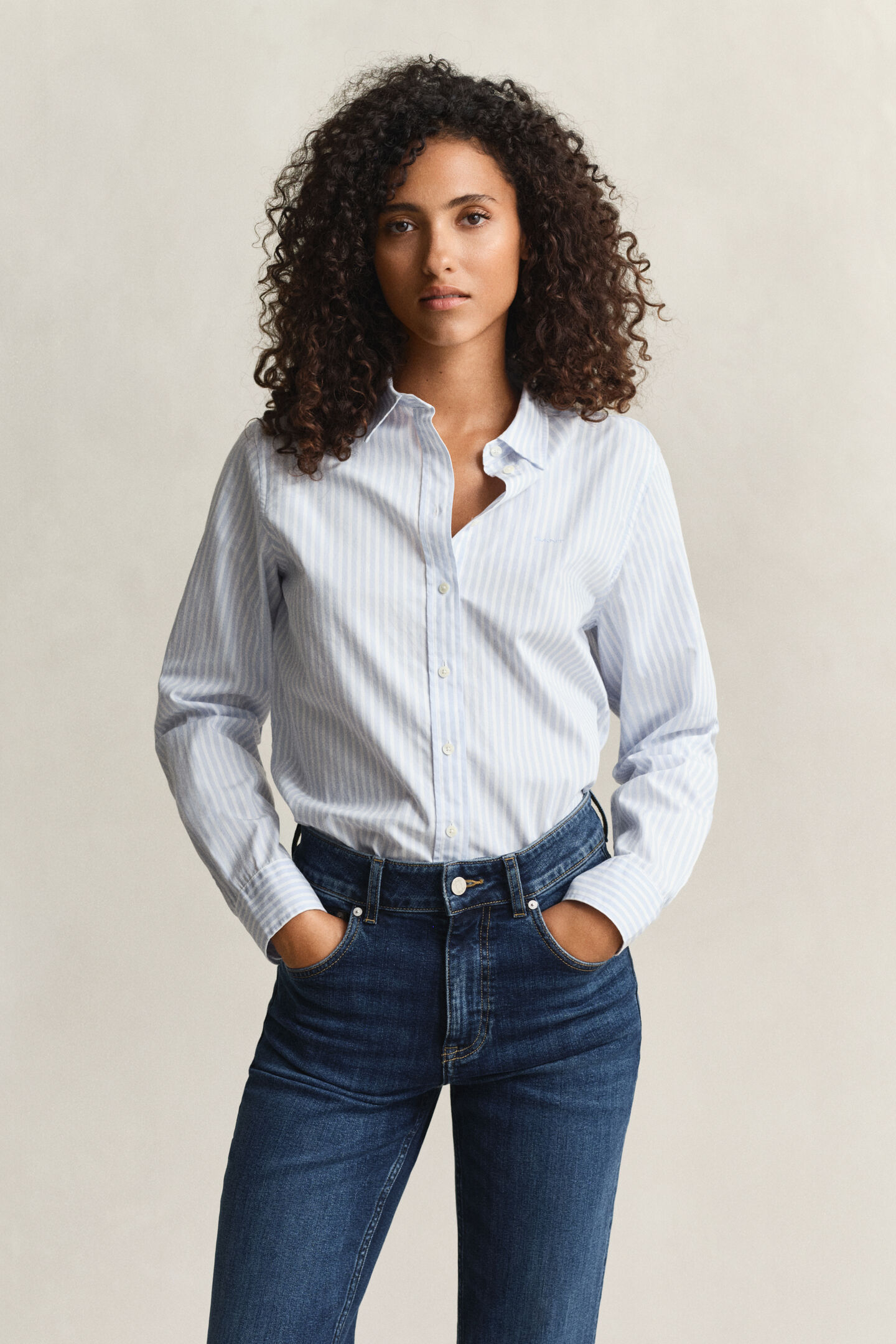 Regular Fit Classic Popeline Hemd mit Streifen