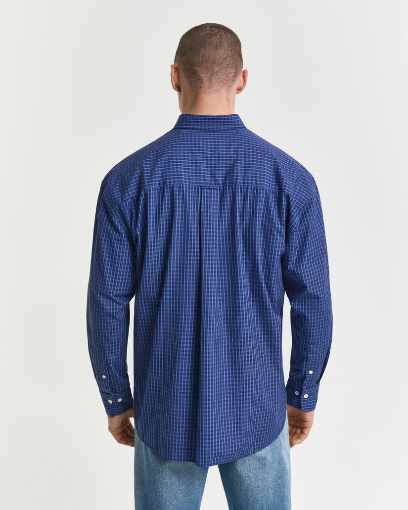 Oversized Popeline Hemd mit Mikro-Karomuster