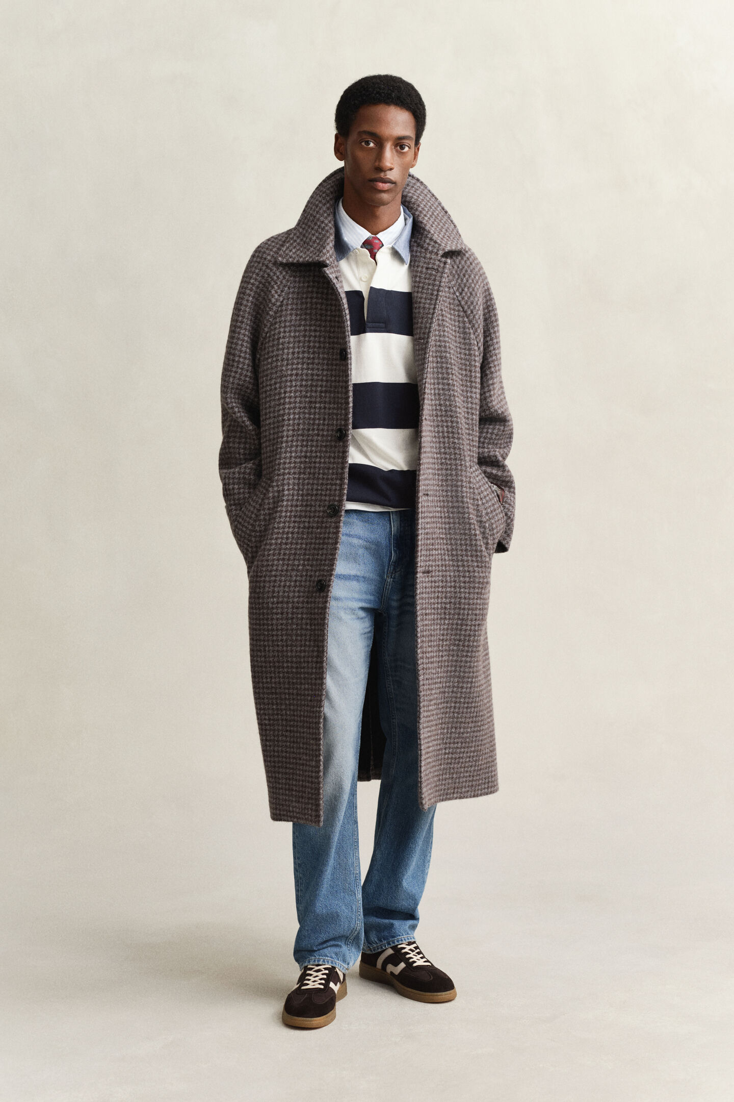 Gestreiftes Heavy Rugger mit Chambray-Kragen