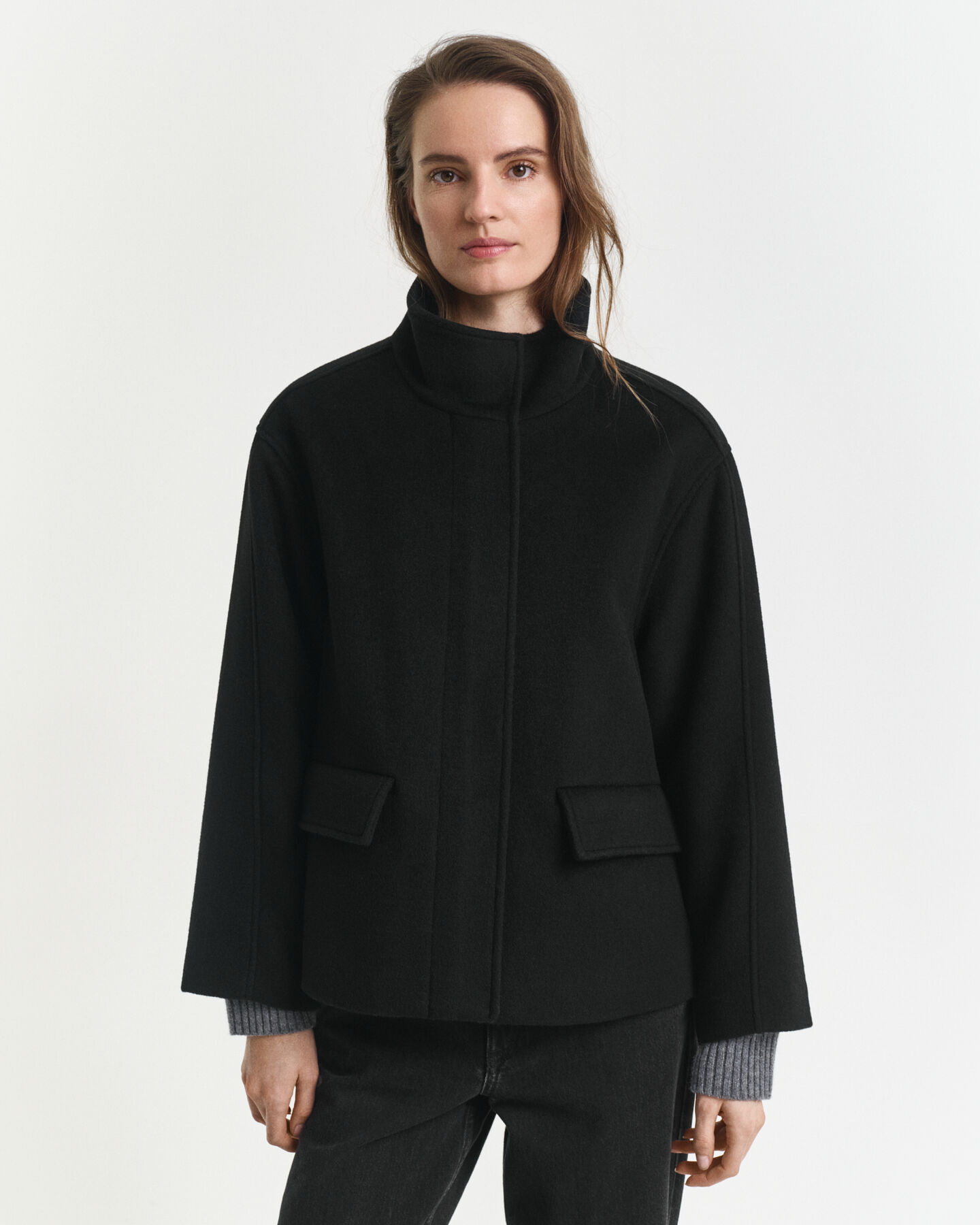 Kurze Rei&szlig;verschlussjacke aus Wolle