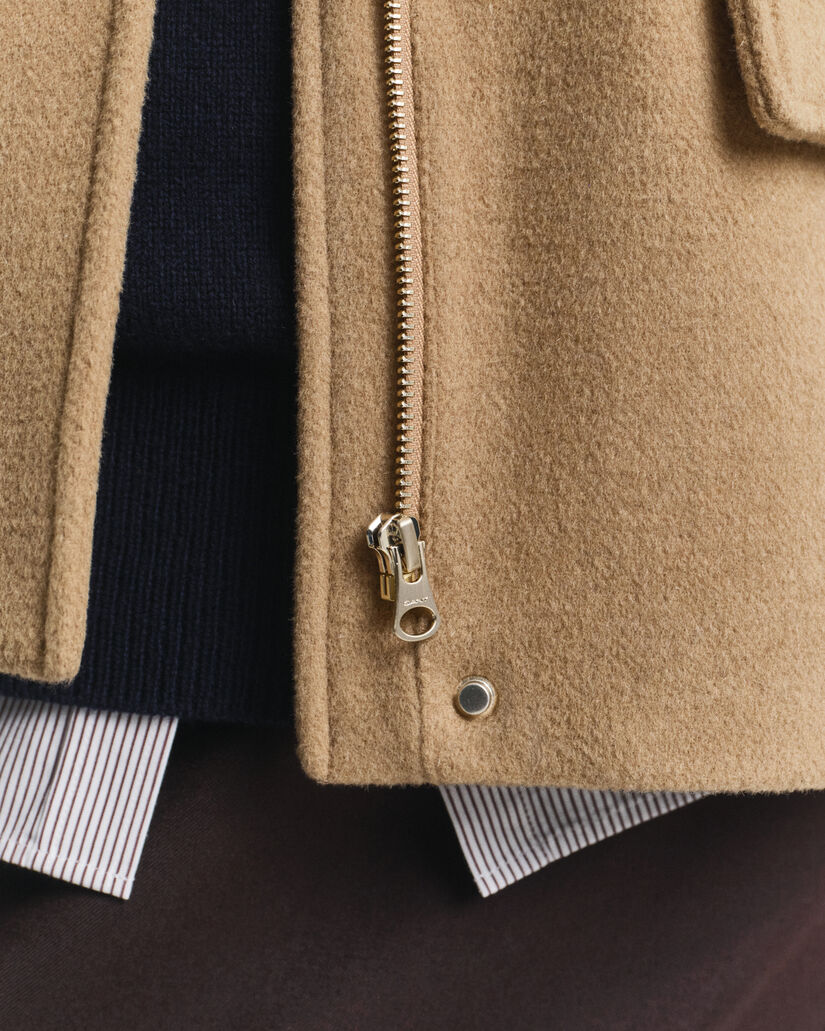 Kurze Rei&szlig;verschlussjacke aus Wolle