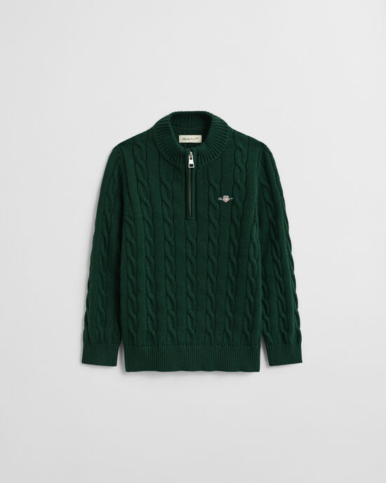 Kids Troyer aus Baumwolle mit Zopfmuster