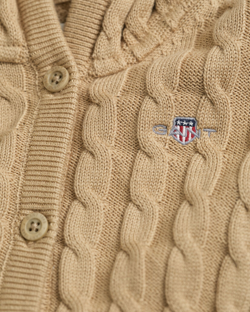 Baby Baumwoll Strickjacke mit Zopfmuster