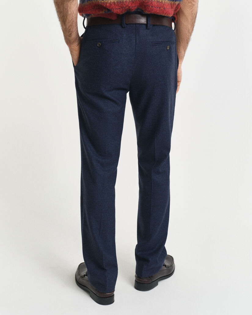 Slim Fit Herringbone Anzughose aus Flanell
