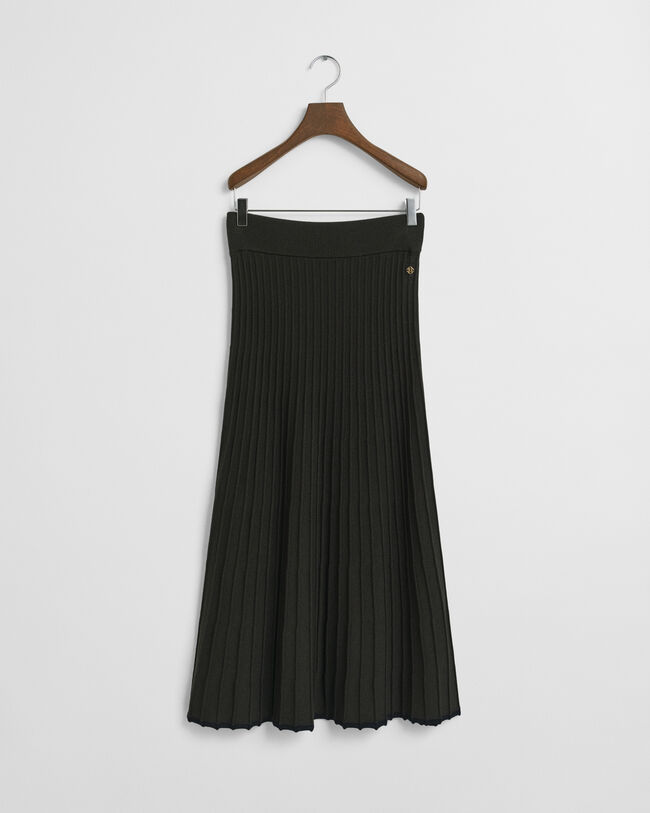 Gerippter Strickrock in Kontrastfarben