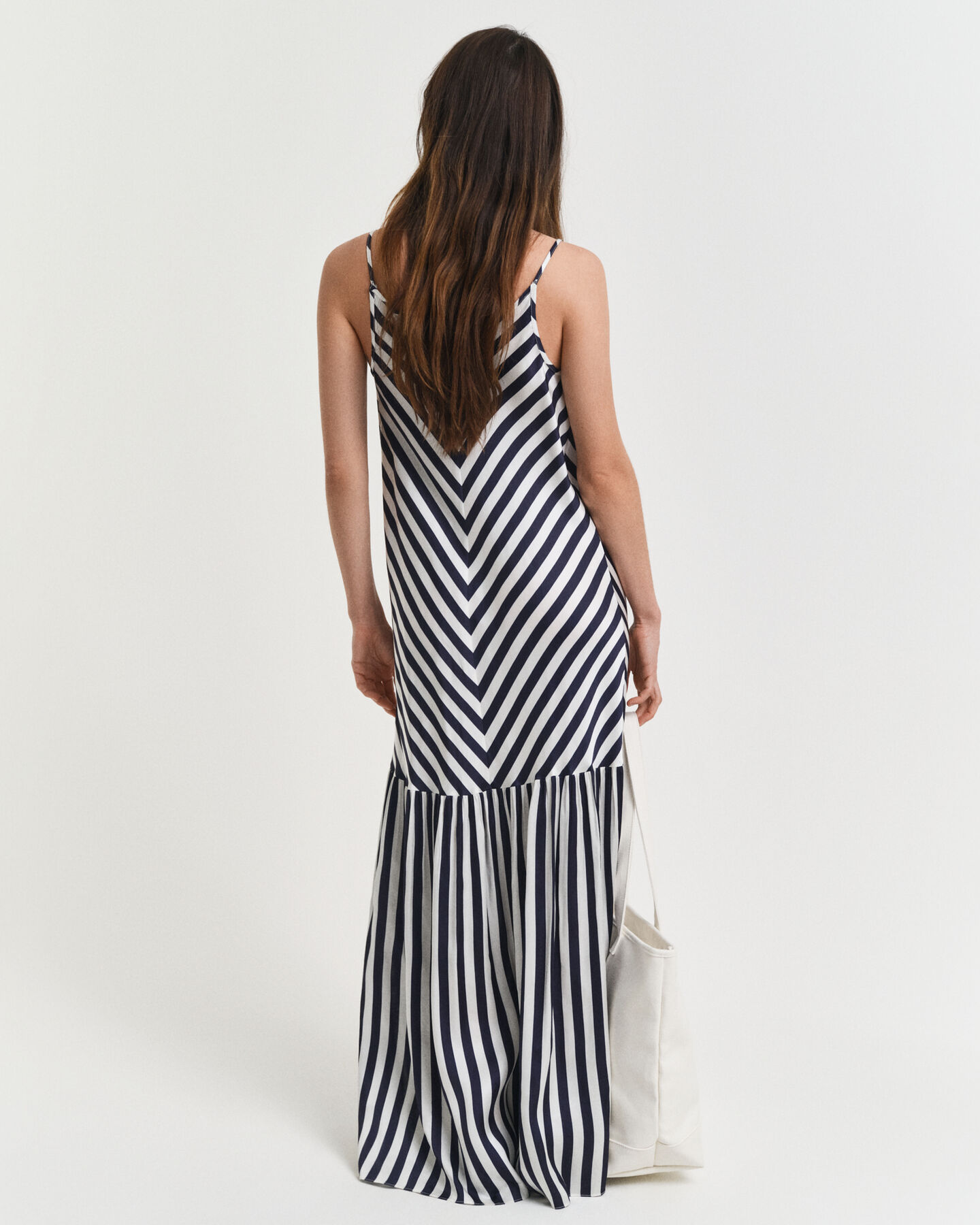 Chevron Maxikleid mit Streifen