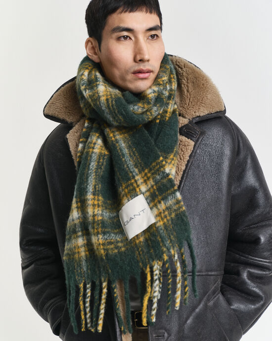 Karierter Schal aus Mohair-Alpaka-Gemisch