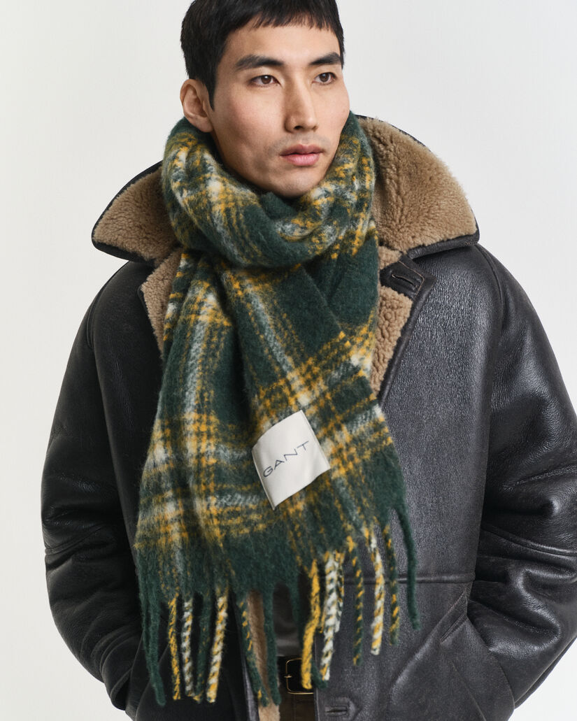 Karierter Schal aus Mohair-Alpaka-Gemisch