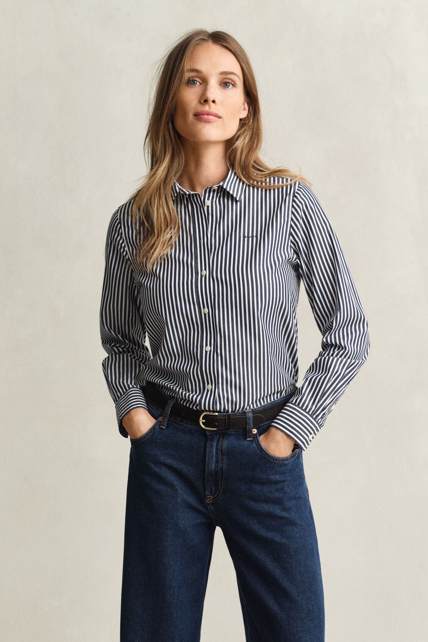 Regular Fit Classic Popeline Hemd mit Streifen
