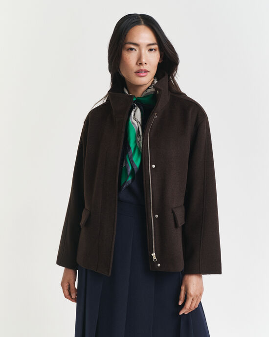 Kurze Rei&szlig;verschlussjacke aus Wolle