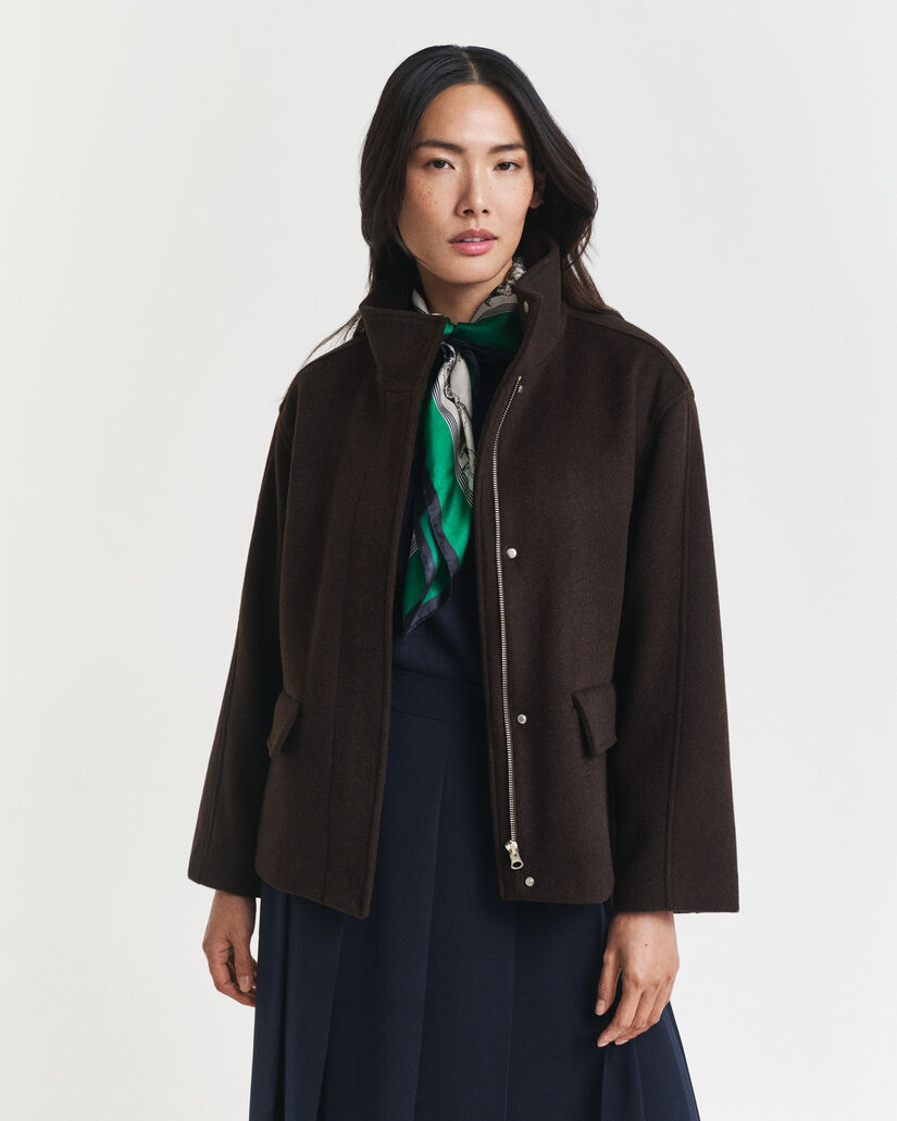 Kurze Rei&szlig;verschlussjacke aus Wolle