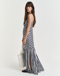 Chevron Maxikleid mit Streifen