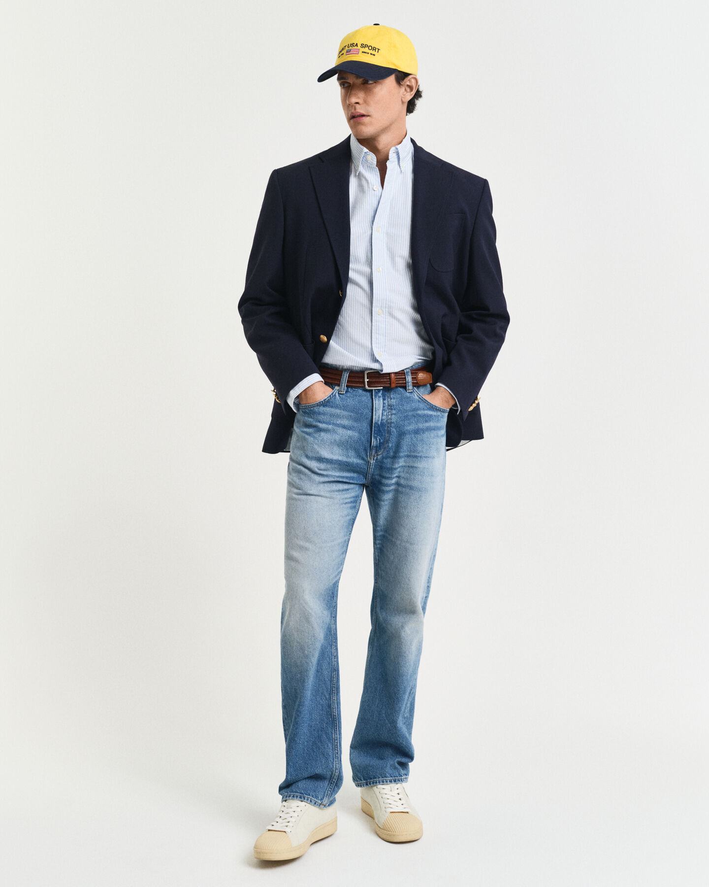 Slim Fit Classic Oxford-Hemd mit Bankerstreifen