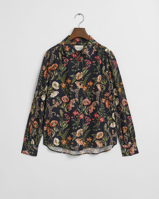 Relaxed Fit Viskose Bluse mit Blumen-Print