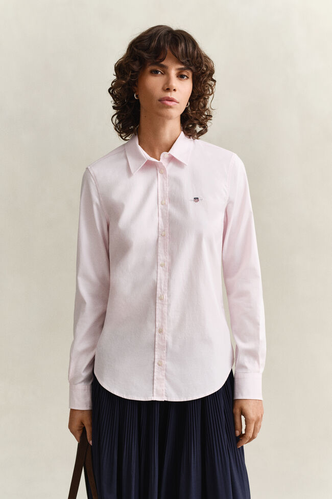 Stretch Oxford-Bluse