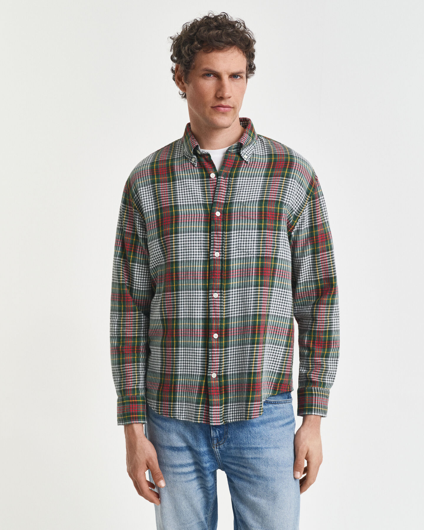 Leichtes Relaxed Fit Twill Hemd mit Karomuster