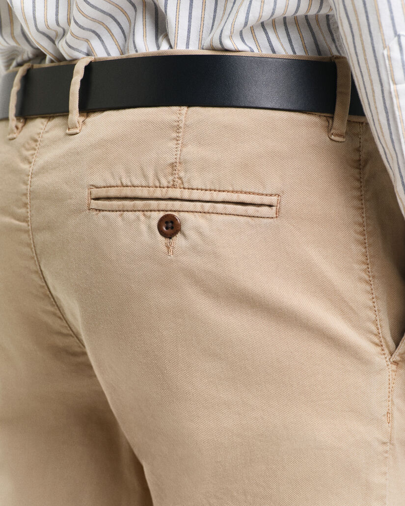Slim Fit Dobby Chinohose mit Struktur