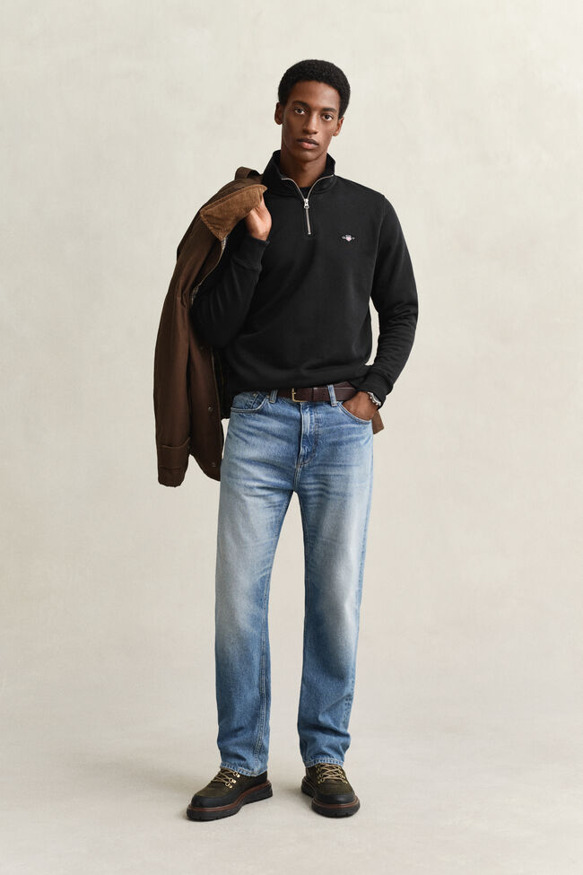 Shield Sweatshirt mit halblangem Rei&szlig;verschluss