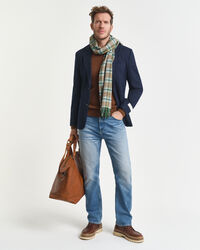 Zweifarbiges Sakko aus Woll-Baumwoll-Jersey