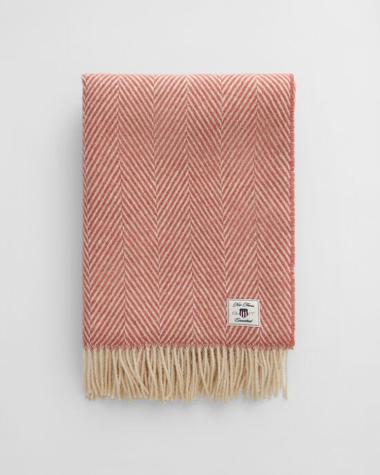 Wolldecke mit Fischgr&auml;tmuster