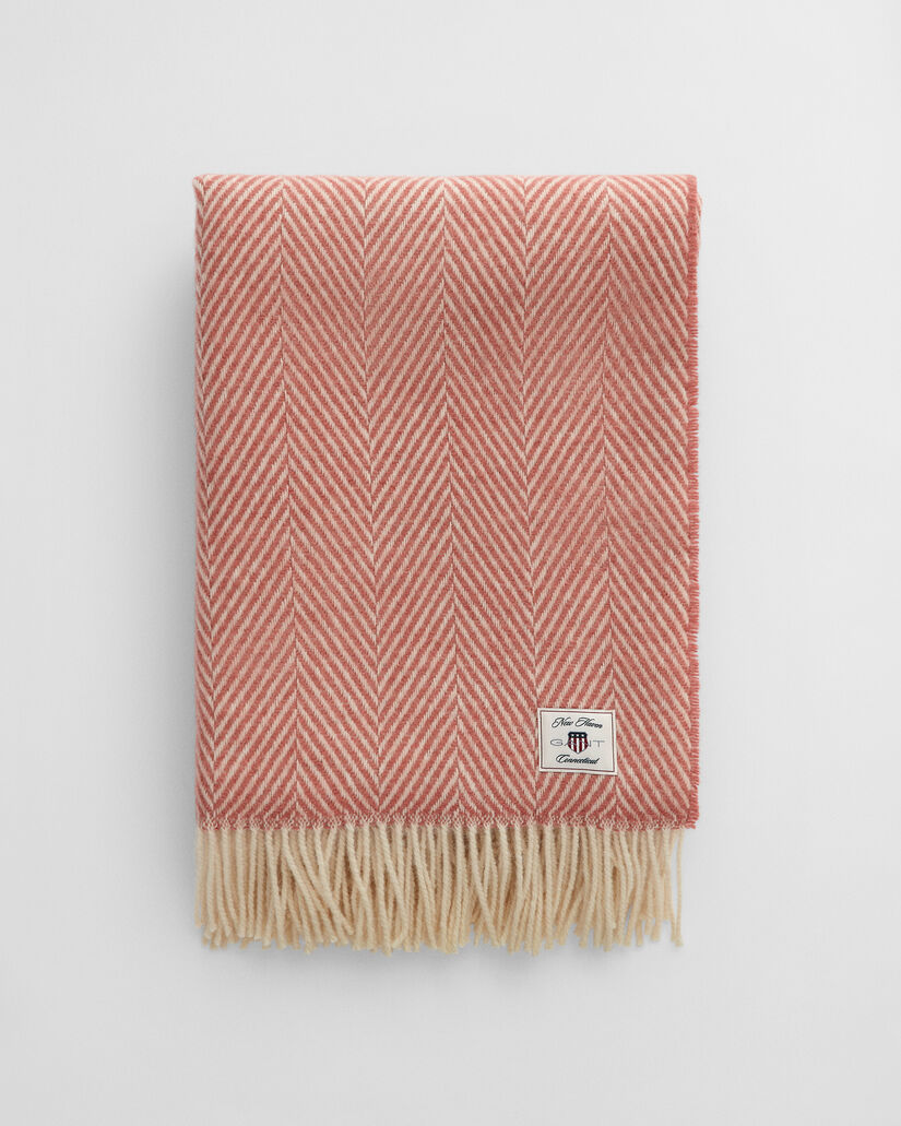 Wolldecke mit Fischgr&auml;tmuster