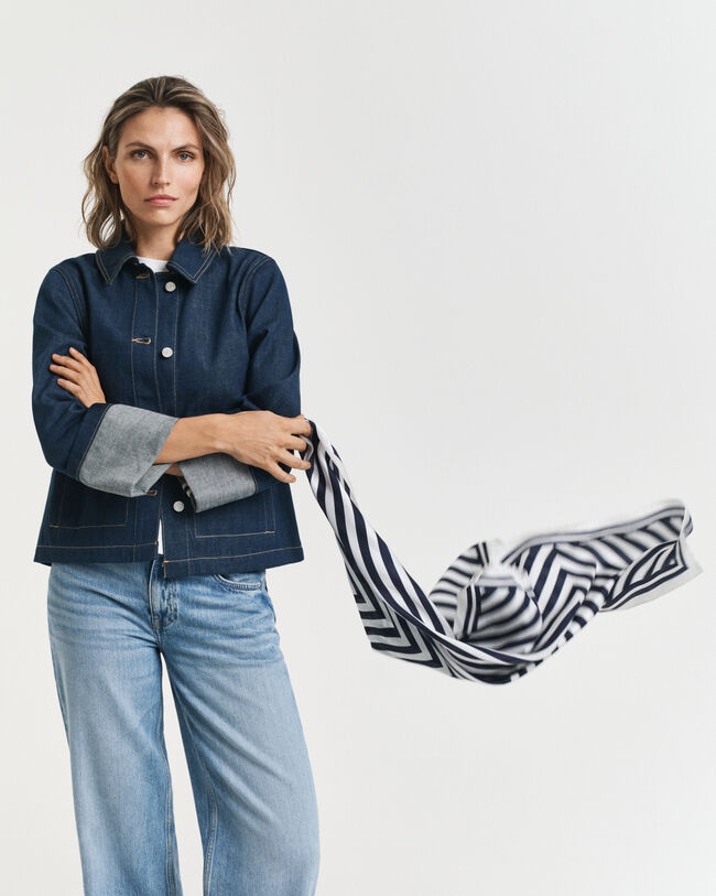 Chevron Seidenschal mit Print