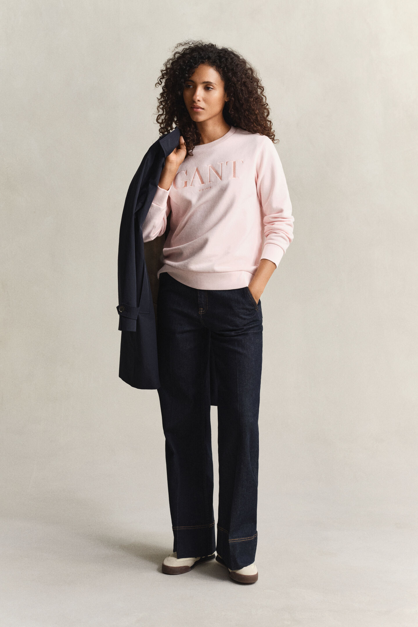 Tonal Graphic Rundhals-Sweatshirt