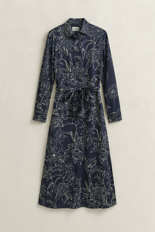 Hemdblusenkleid mit Blumen-Print