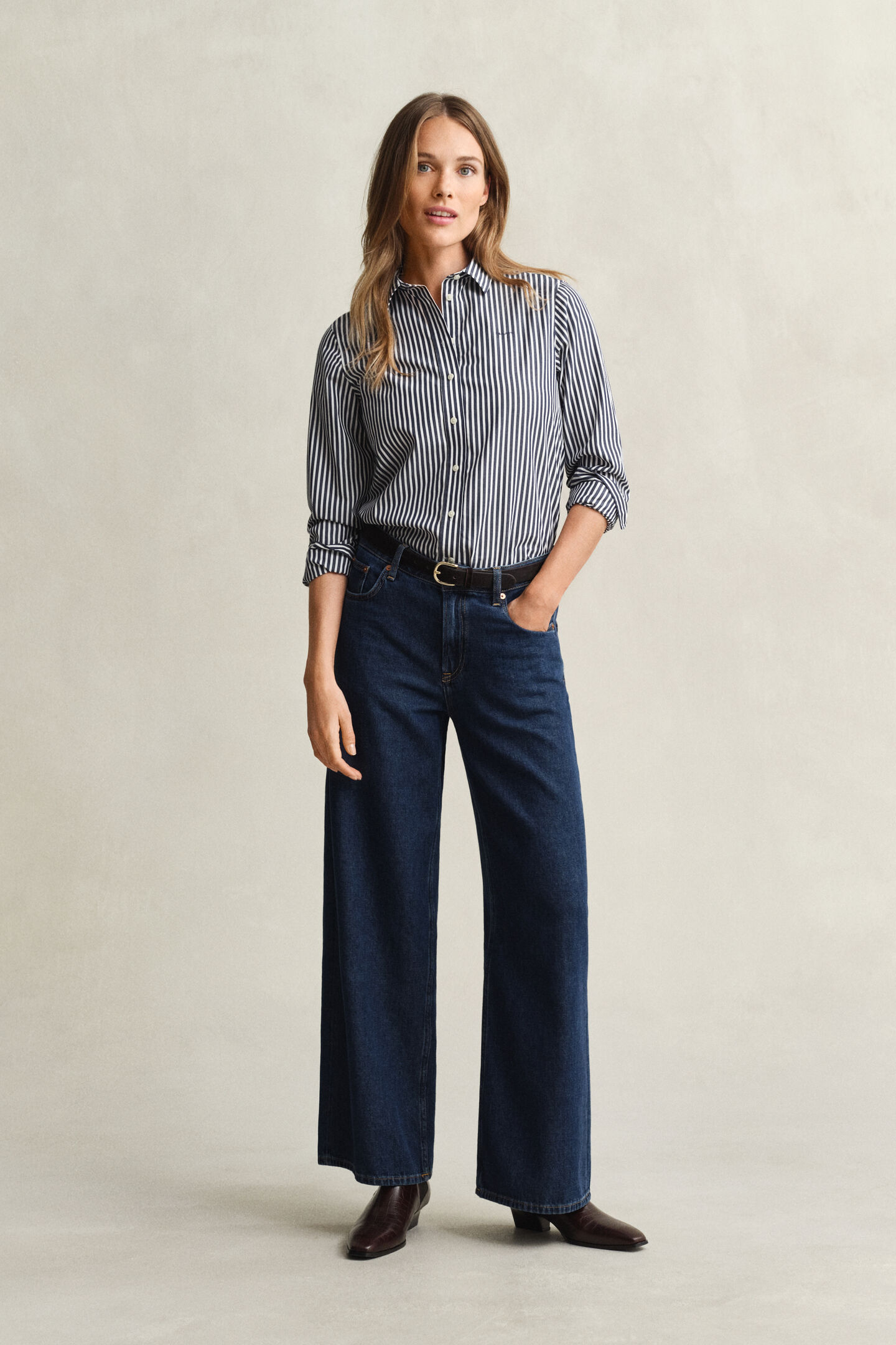 Regular Fit Classic Popeline Hemd mit Streifen