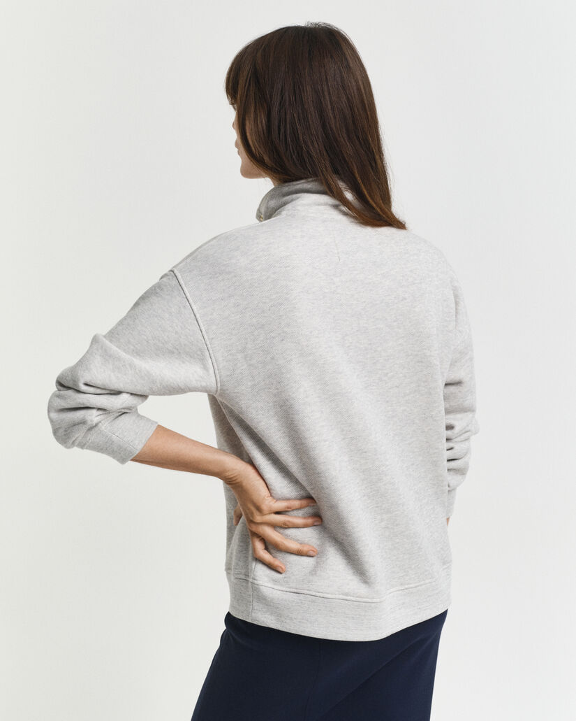 G-Badge Sweatshirt mit halblanger Knopfleiste