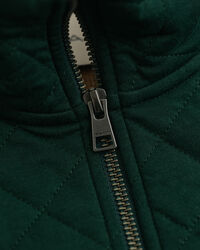 Gesteppte Sweatjacke mit Rei&szlig;verschluss und Cord-Kragen
