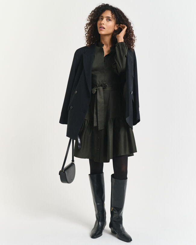 Lang&auml;rmeliges Kleid aus Baumwollsatin