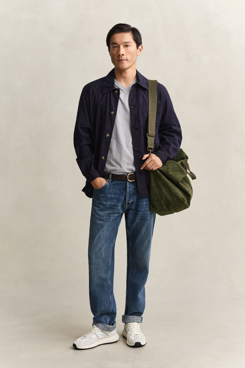 Slim Fit Shield T-Shirt mit V-Ausschnitt