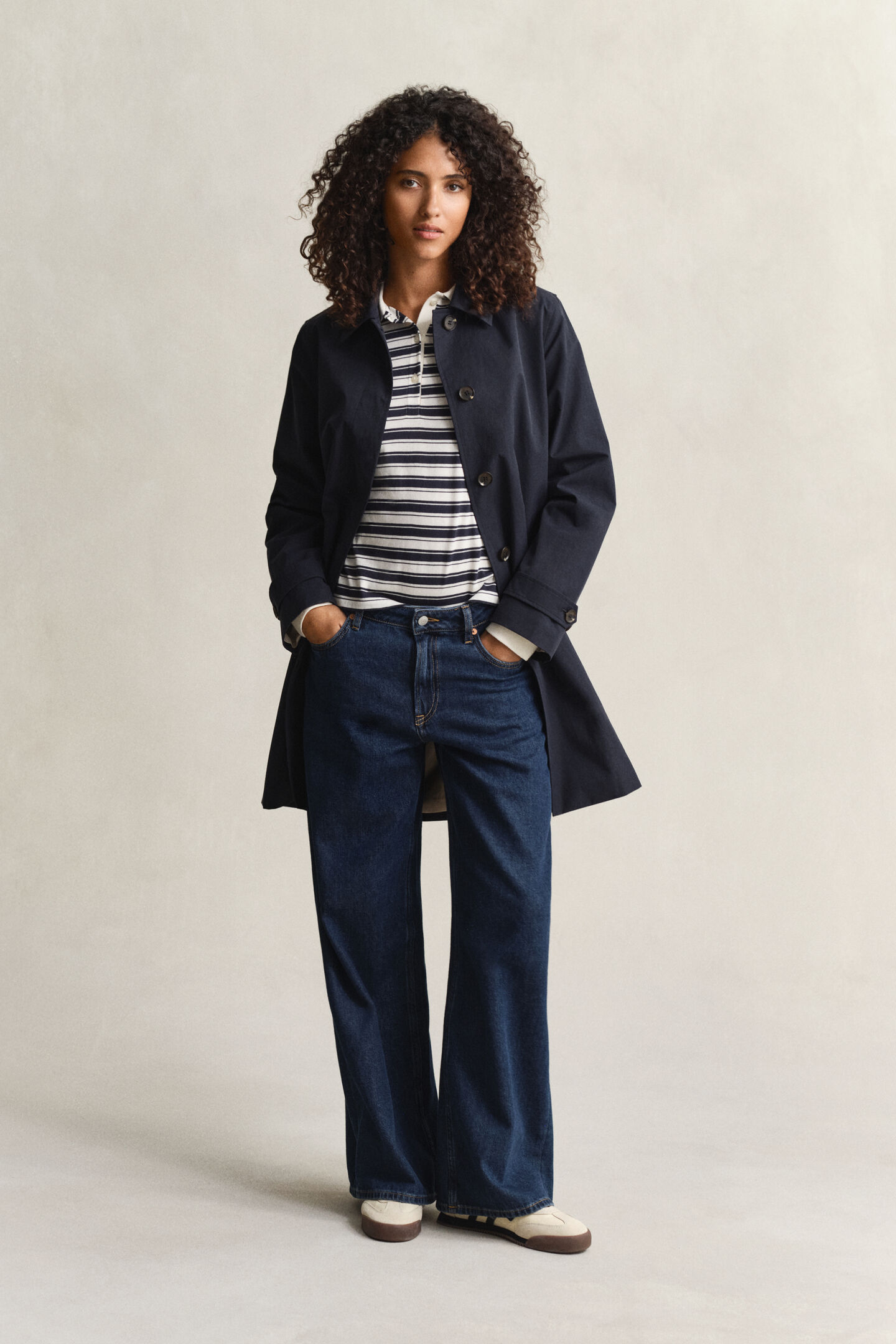 Langarm-Poloshirt mit Streifen